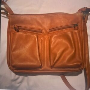Elegant Tan Leather Shoulder Bag/ crossbody  Leather bag